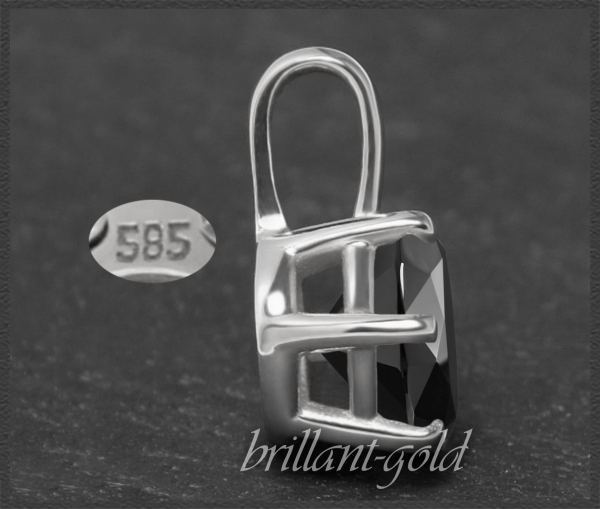 Brillant Anhänger 1,92ct, schwarz; 585 Weißgold